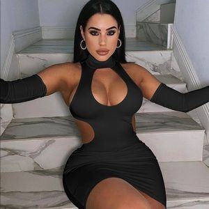 Black cutout Sexy bodycon cocktail dress